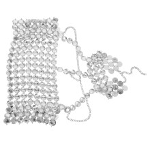 Women Vest Top Halter Neck Silber 1 Set