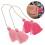 Rustikaler Stil Rosa Quasten Für Festliche 2 Set 6