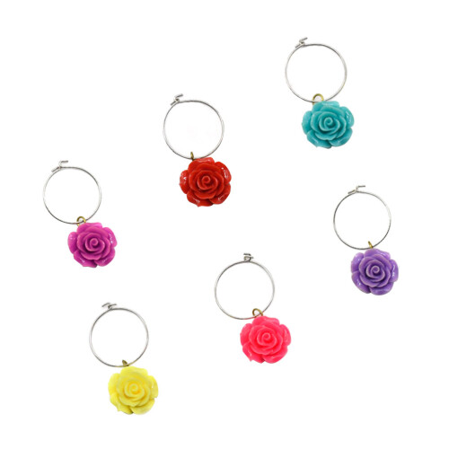 6 Trinkmarkierer Weinglasringe Gläserschmuck