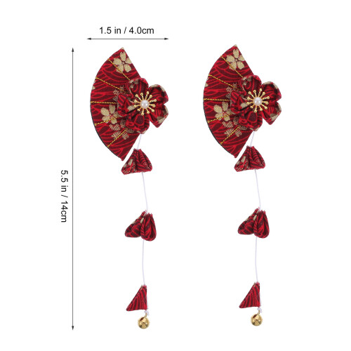 Haarnadel Für Form Rot Stoff 1 Paar 1