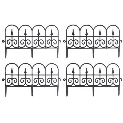 4Stück Gartenzaun Eisen ABS Zauntor 1