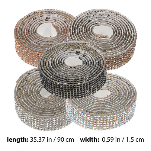 5Rouleaux Ruban Strass Adhésif Pour Cadeaux Vêtements 1