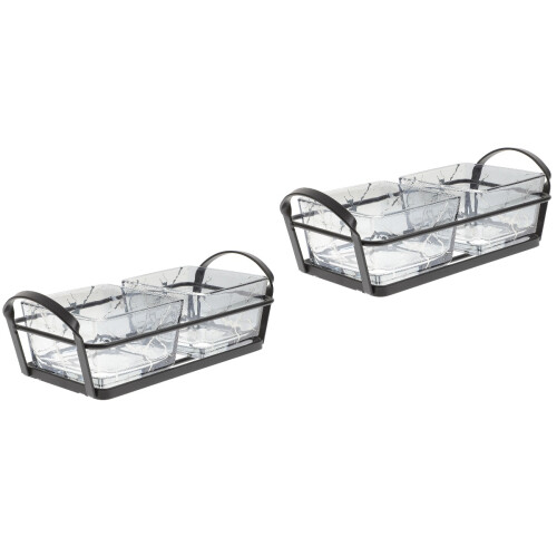 2 Sets Früchte Nüsse Süßigkeiten Snack Servierplatten Mit Tablett 2