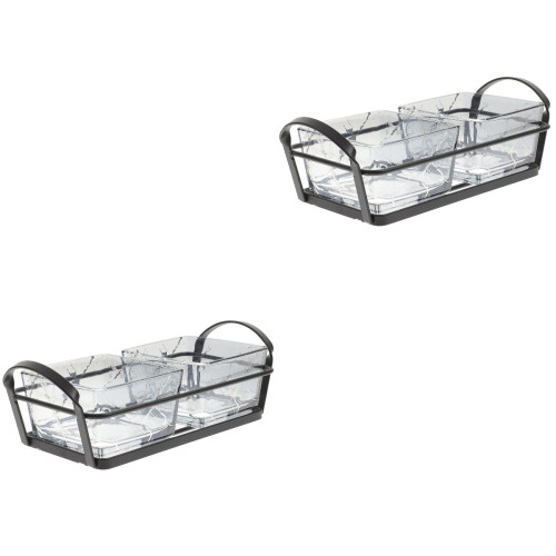 2 Sets Früchte Nüsse Süßigkeiten Snack Servierplatten Mit Tablett 1