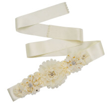 Vintage Gürtel Für Frauen Blumenmuster Weiß 1