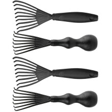 4 Haarkamm-Reinigungsbürste Haarzubehör 10x2,7 cm Schwarz