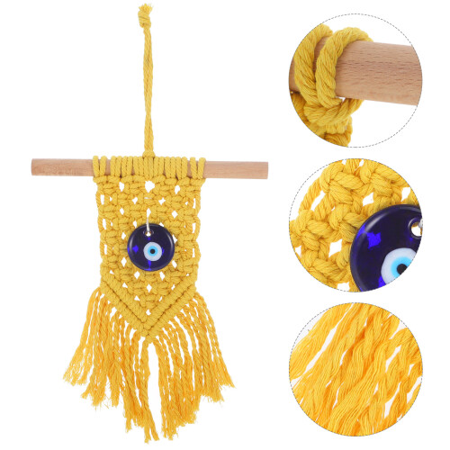 Macrame Wanddekoration Gelb 1 Set 2