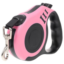 Laisse Automatique ABS Rose Pour Promenade Extérieur