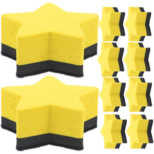 10 Mini Whiteboard Platte Klaslokaal Fleece Spons