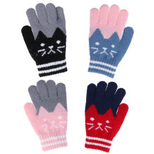 Warme Mädchen Handschuhe Strickhandschuhe Rot Weich Für Winter