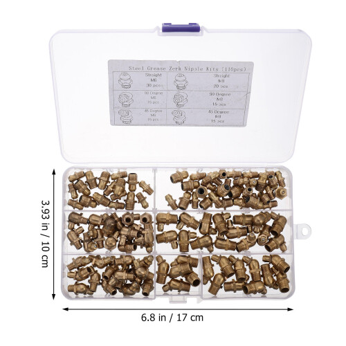 1Set Golden Copper Grease Nipples Durable Zerk Fitting for Car Use 1