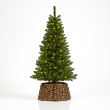 6ft Pre-Lit Green Christmas Tree with 120 LED Lights & Foldable Metal Stand