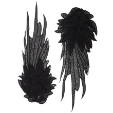 Bestickte Applikationen Für Kleidung Elegantes Design Schwarz 1 Paar