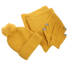 1 Set Mütze Schal Wintermütze Pompongarn