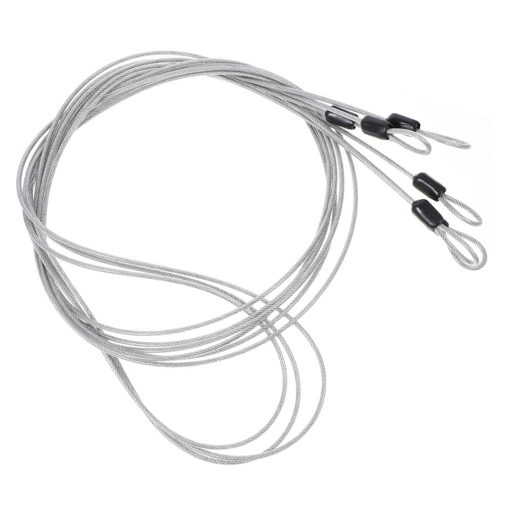 3Pcs Sturdy Silver Wire Rope Braided Steel For Hanging And Fastening 063465929262