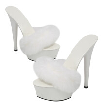 Generic 1 Paar Damen Absatz Sandalen Flauschig