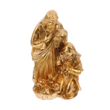 Geschnitzte Skulptur Krippe Figur Baby Büro 8,00x4,80x2,50 cm Golden