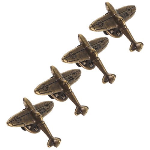 Elegant Design Flugzeug Brosche Dunkelbraun 4