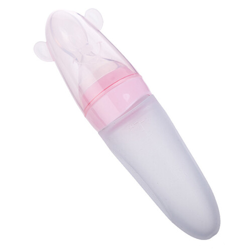 One-Hand Babyvoeding Squeezen Voeder Roze 1-Pack