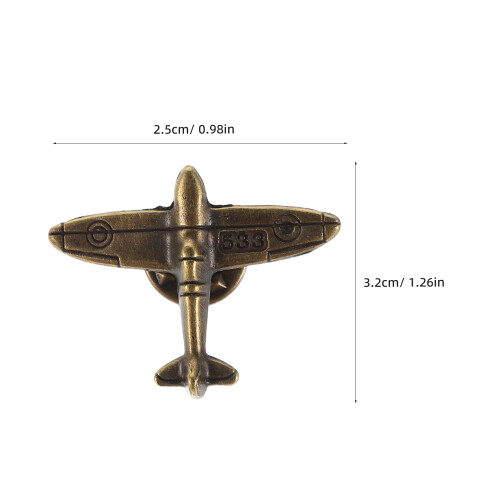 Elegant Design Flugzeug Brosche Dunkelbraun 4 2