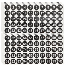 Nummerierte Aufkleber Nummern-Aufkleber Schwarz 20 Blätter 0,98 Zoll