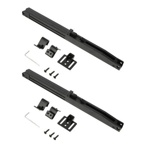 Barn Door Hardware Kit Black 2 Sets 12.2x0.8in
