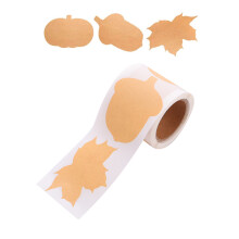 1Rouleau Etiquettes Kraft Papier Marron Autocollantes Pour FĂŞtes