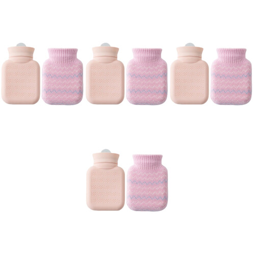 4 Sets 300 Ml Silikon Heizflasche Mit Strickbezug 2