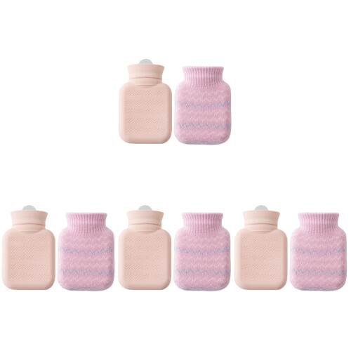 4 Sets 300 Ml Silikon Heizflasche Mit Strickbezug 1