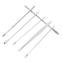 6Stück Ohrkürette Set Spiralförmige Mit Box Silber