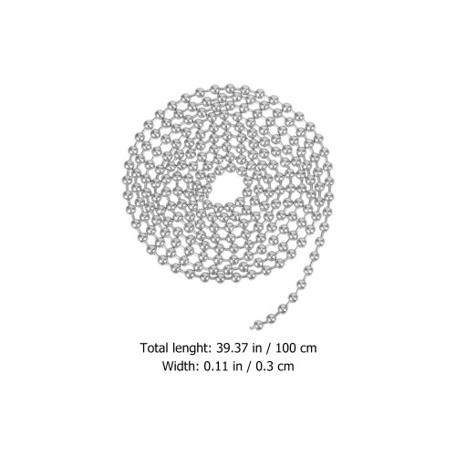 Bead Chains Silber 2 Sets Rund 100X0,3 Cm 1