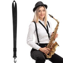 Saxophon Tragegurt Verstellbar Schwarz 1