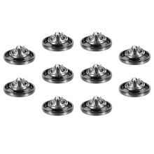 10pcs Alloy Fixation Buttons Round Black For Clothes