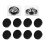 10pcs Alloy Fixation Buttons Round Black For Clothes 2