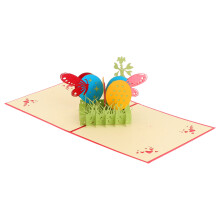 Paper Art Eieren Konijn Notitiekaart 3D