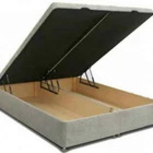 Ottoman Storage Divan Bed with Mattress 4FT6 Cream 1