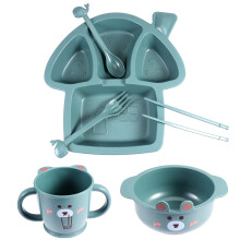 Toddler Borden Eetgerei Afwasmachine Lepels Baby Groen
