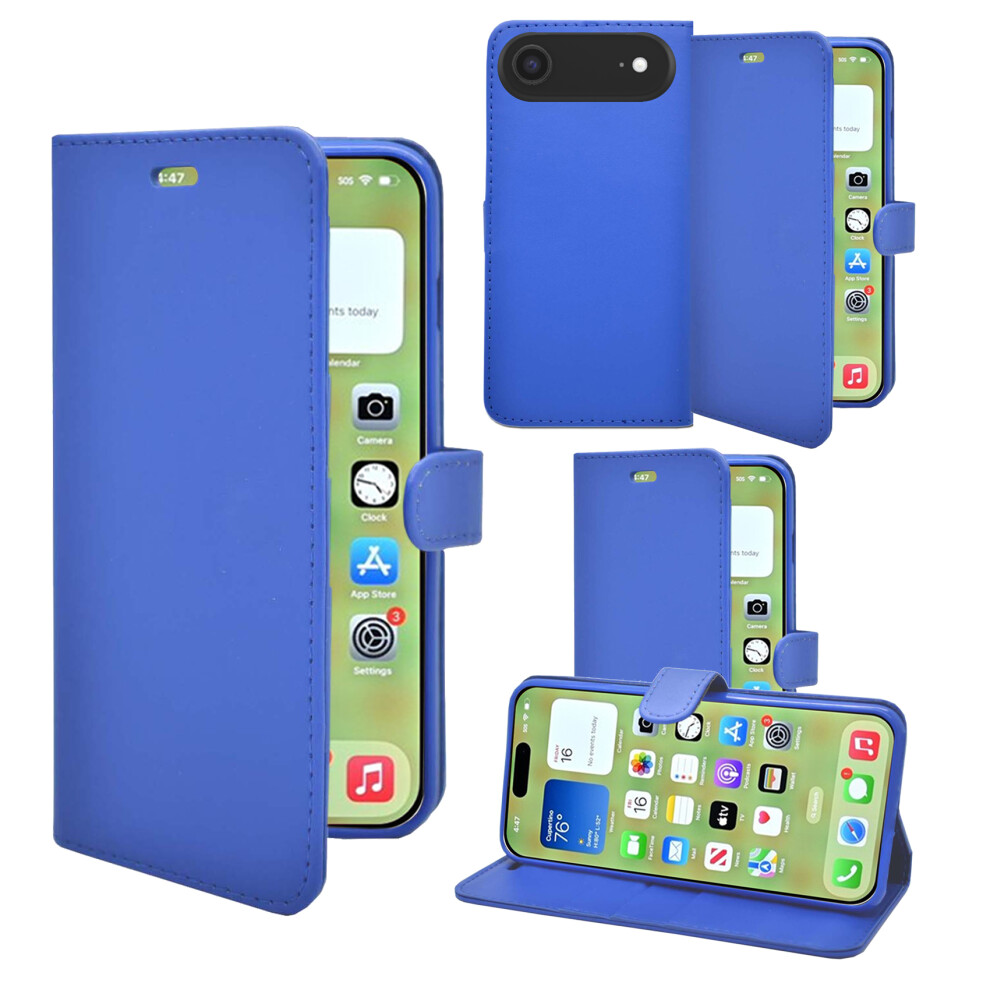 (Blue) For Apple Iphone 17 Pro Wallet Flip Pu Leather Card Slot Pouch Case Blue 3478976668260