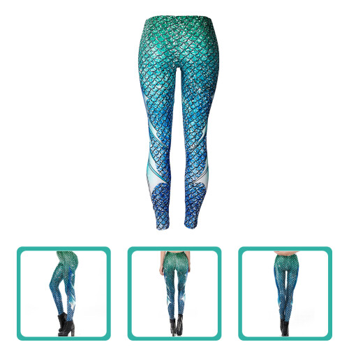 Mermaid Scale Leggings Damen Hose Multi 1 2