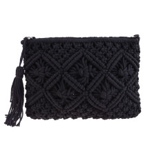 1 Holle Design Strandtas Rieten Handtas Vrouwen Zwart