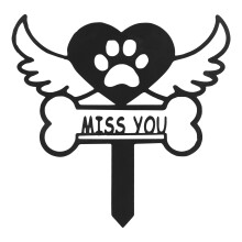 Pet Memorial Stake Metall Herzförmiges Grabzeichen Für Außenbereich
