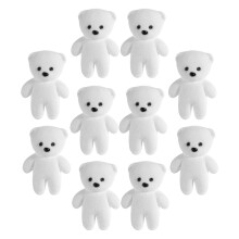 10 Bubble Bear Schlüsselanhänger 9,00x7,00x4,00 Cm Weiß