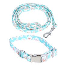 2Stk. Hundehalsband Mit Zugring Und Kettenring, Stoffdruck