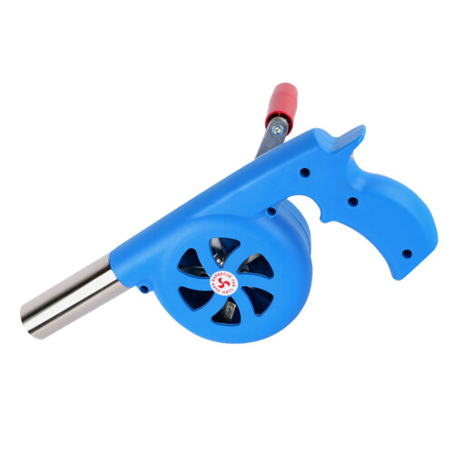 Souffleur À Main Bleu En Abs+fer Pour Cuisson Extérieure Bbq