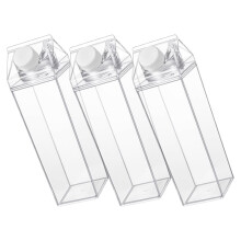 3Stk 500Ml Durchsichtige Kunststoff Wasserflasche Für Unterwegs