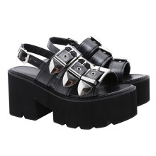 High Heels Plateau Spitzenschuh-Sandalen Dickes Für Frauen