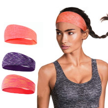 Sport-Headbands Feuchtigkeitsableitend Elastisches Band 3 Schwarz