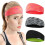 Sport-Headbands Feuchtigkeitsableitend Elastisches Band 3 Schwarz 4