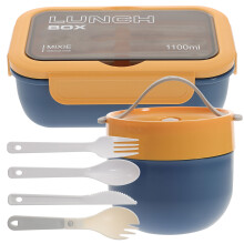 1Set Bento Mittagessenbox Mit Suppentasse Und Fächern