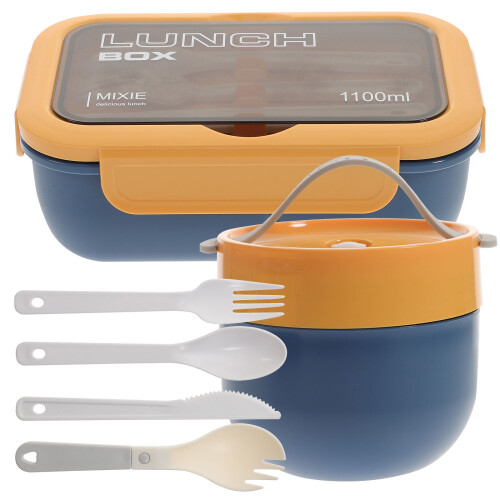 1Set Bento Mittagessenbox Mit Suppentasse Und Fächern